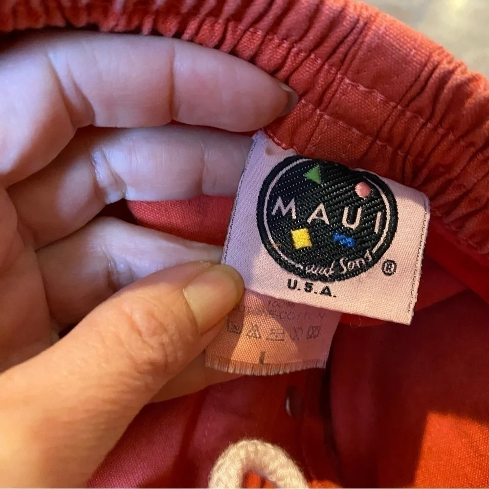 Vintage MAUI AND SONS Men Orange Shorts Size Large